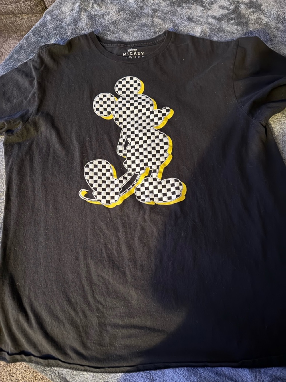 Disney Mickey Mouse Black Tee with Yellow Accent
